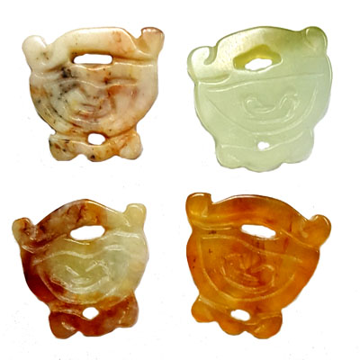 JADE SMALL PENDANT TRIPOD 22X24MM MULTI (4 PCS)